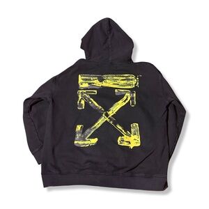 Off-White Acrylic Arrows Hoodie in Black Yellow Size Large